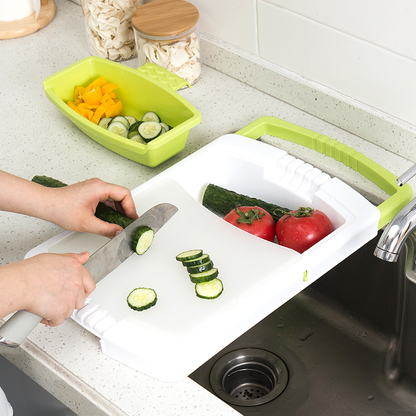 Kitchen Plastic Chopping Board with Strainer