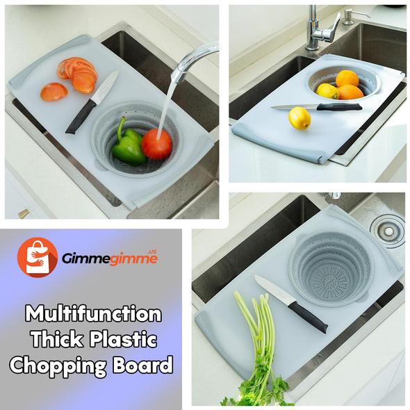 Kitchen Plastic Chopping Board with Strainer