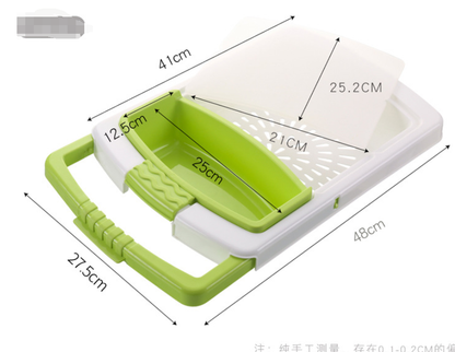 Kitchen Plastic Chopping Board with Strainer